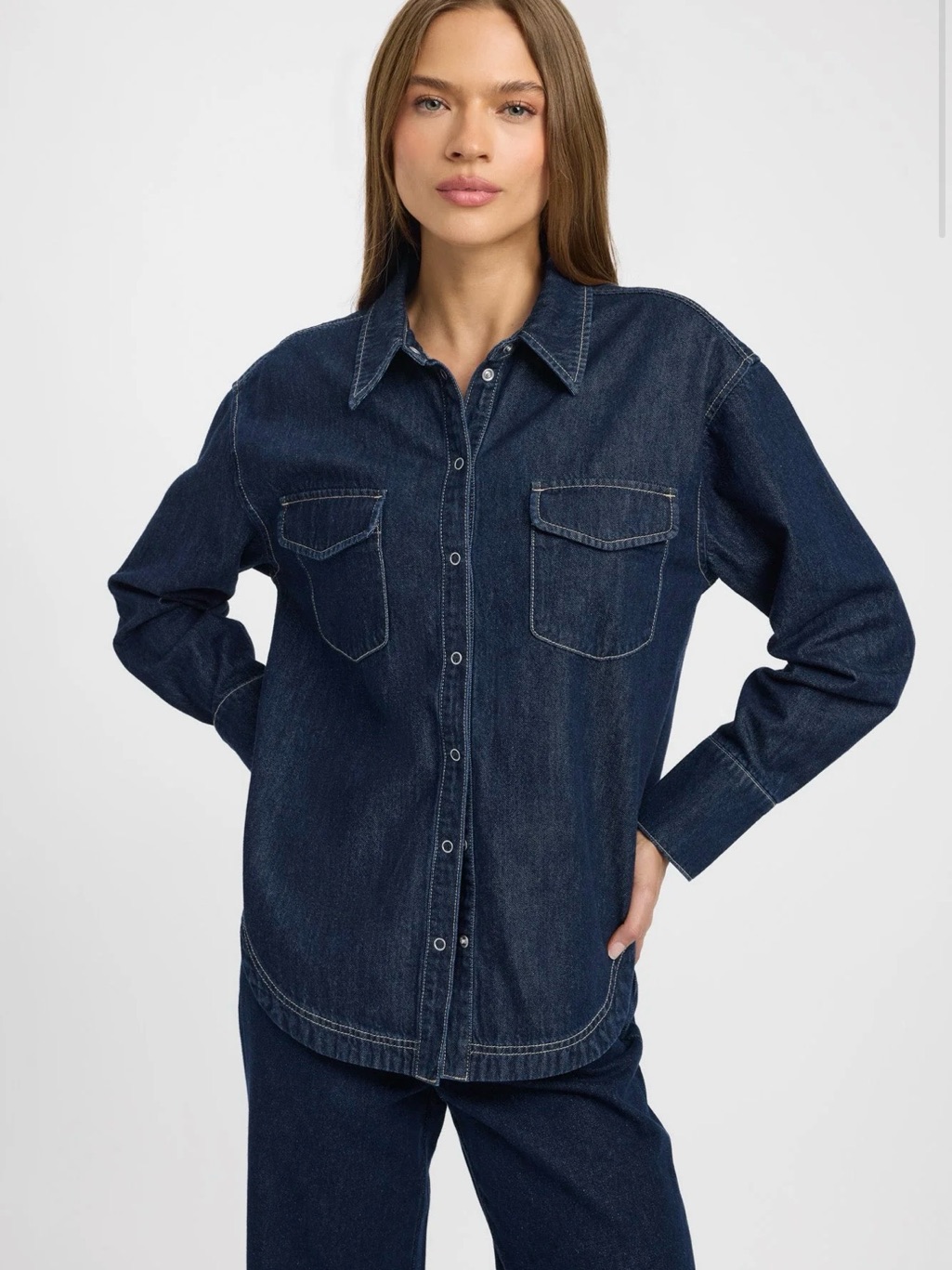 Kookai Dark Navy Indigo Shirt — image 3 of 5